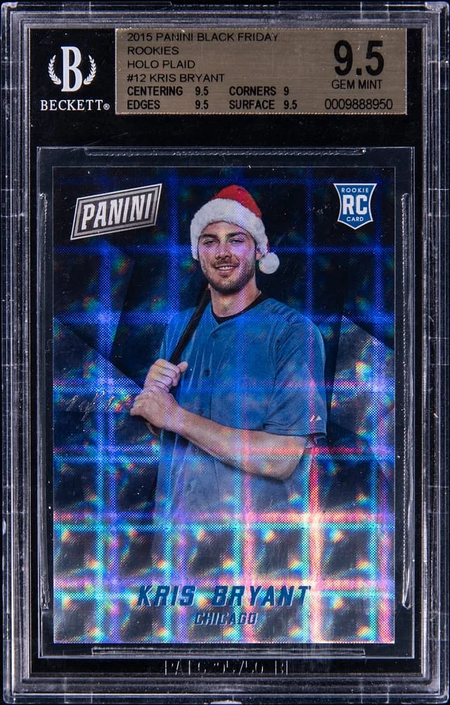 2015 Panini Black Kris Bryant Friday Rookies Holo Plaid #12 card image