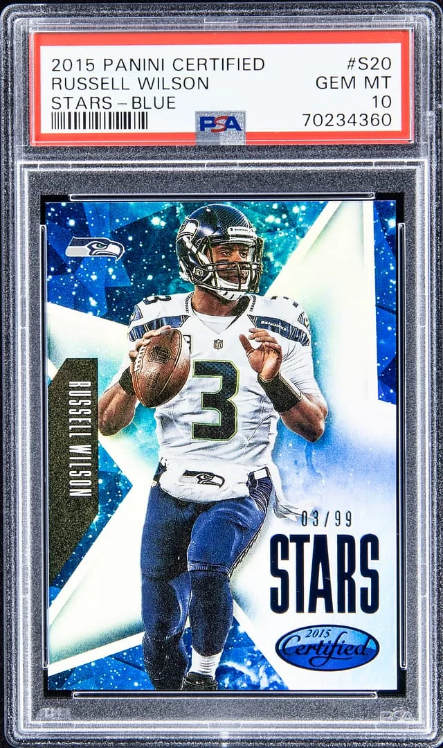 2015 Panini Certified Russel Wilson Stars Blue #S20 card image