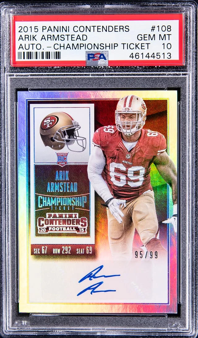 2015 Panini Contenders Arik Armstead Autograph Championship Ticket #108 card image
