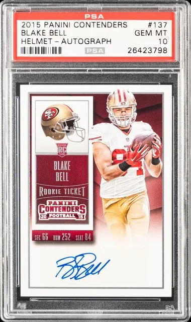2015 Panini Contenders Blake Bell Helmet-Autograph #137 card image