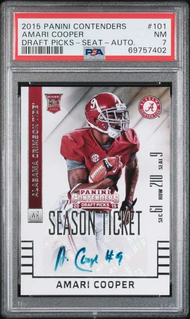 2015 Panini Contenders Draft Picks Amari Cooper Seat Autograph #101 card image