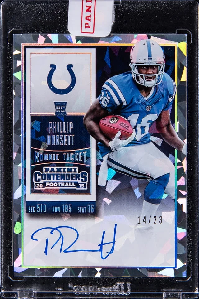 2015 Panini Contenders Phillip Dorsett Ticket Autographs Cracked Ice #231 card image