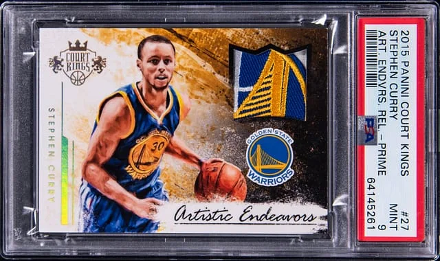 2015 Panini Court Kings Stephen Curry Artistic Endeavors Relics Prime #27 card image