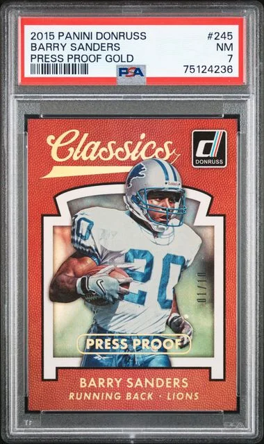 2015 Panini Donruss Barry Sanders Press Proof Gold #245 card image