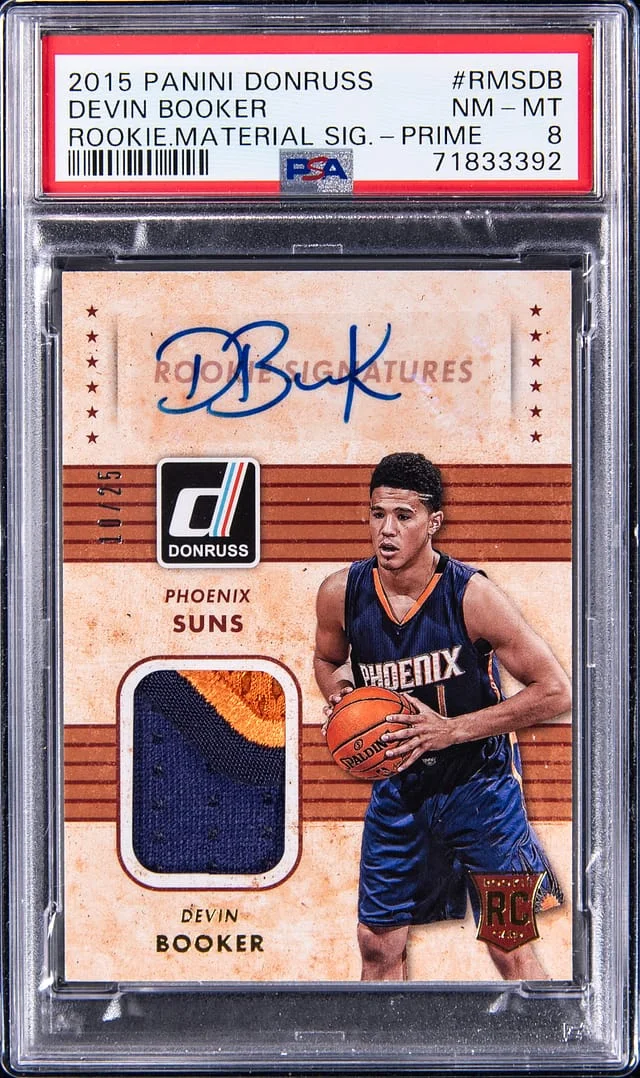 2015 Panini Donruss Devin Booker Material Signatures Prime #RMS-DB card image