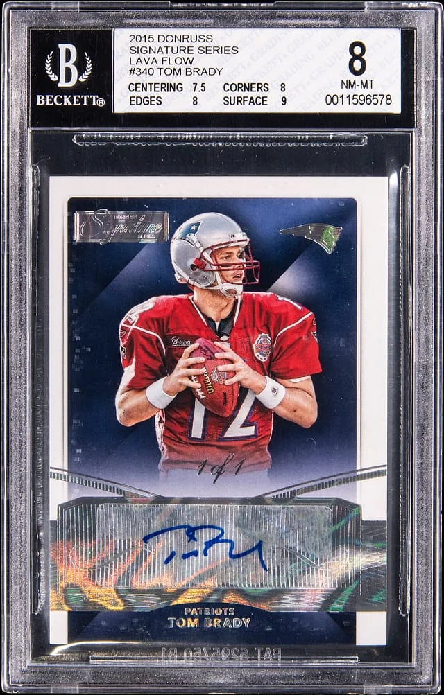 2015 Panini Donruss Tom Brady Signature Series Lava Flow #340 card image
