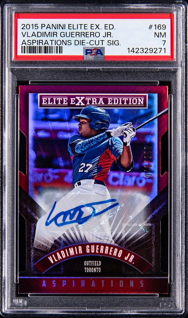 2015 Panini Elite Extra Edition Vladimir Guerrero Jr. Aspirations Die-Cut Signature #169 card image