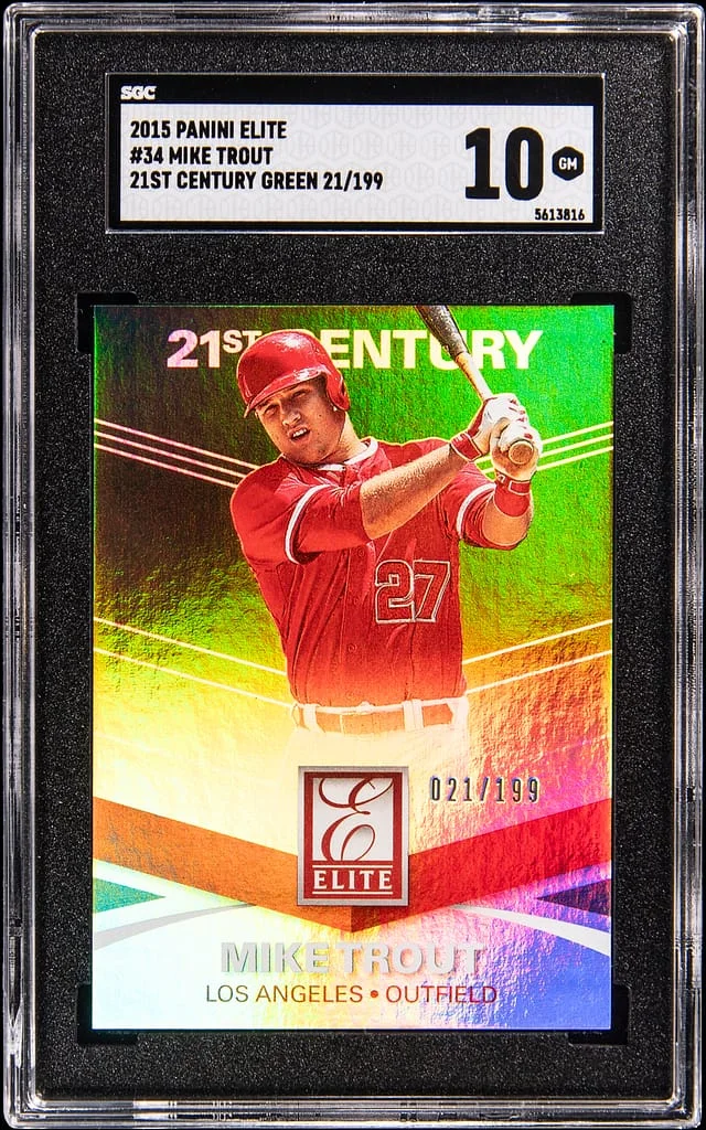 2015 Panini Elite Mike Trout 21st Century Green #34 card image