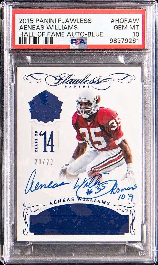 2015 Panini Flawless Aeneas Williams Hall of Fame Autograph-Blue #HOF-AW card image