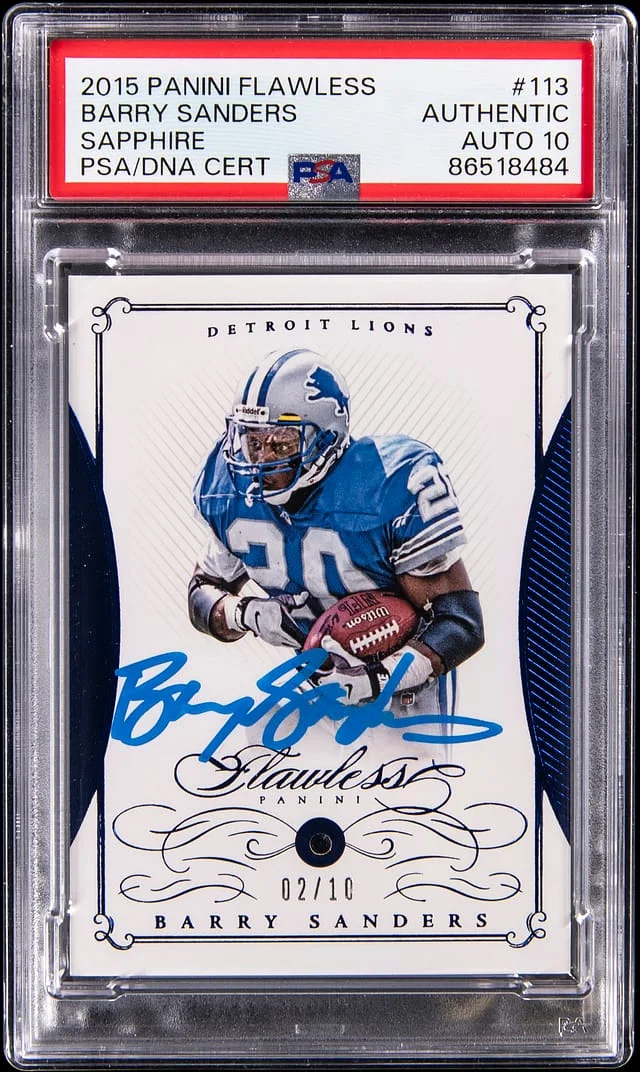 2015 Panini Flawless Barry Sanders Sapphire #113 card image