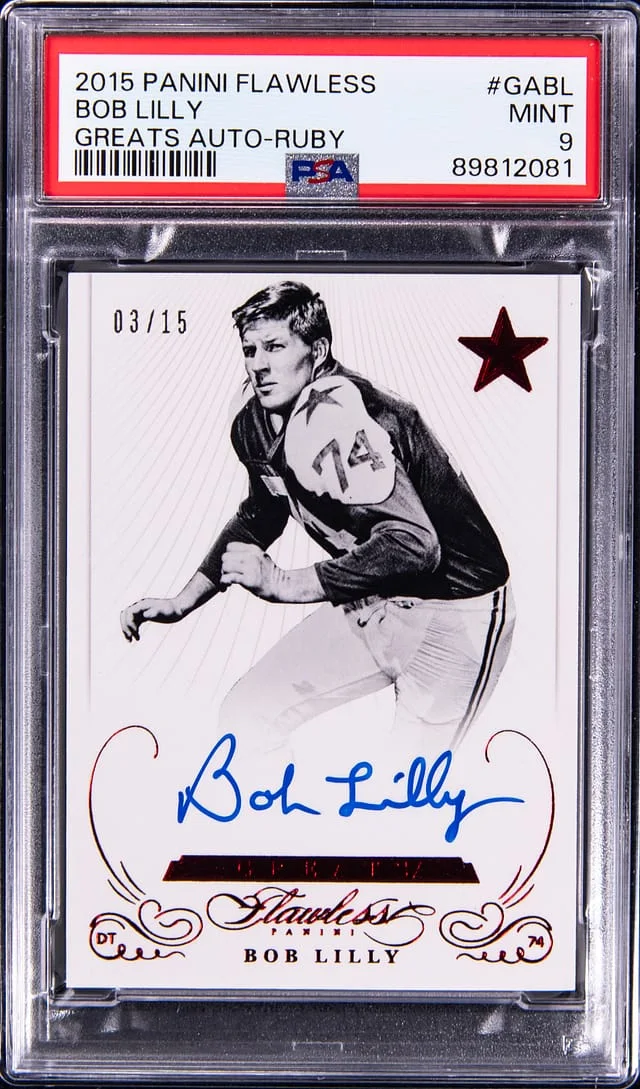 2015 Panini Flawless Bob Lilly Greats Autograph Ruby #GA-BL card image