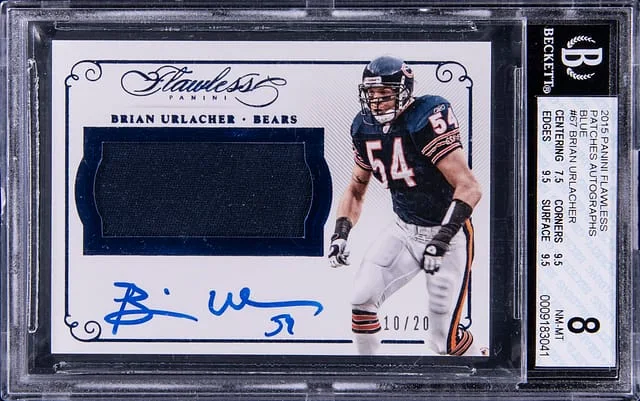 2015 Panini Flawless Brian Urlacher Patches Autograph Blue #PA-BU card image