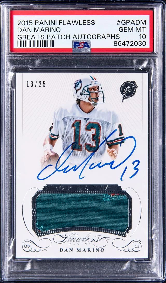 2015 Panini Flawless Dan Marino Greats Patch Autograph #GPA-DM card image