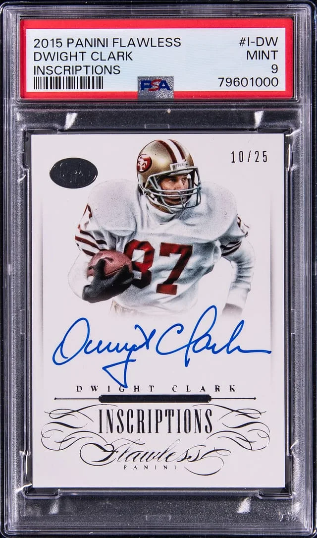 2015 Panini Flawless Dwight Clark Inscriptions #I-DW card image