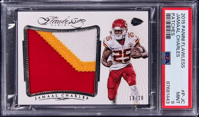 2015 Panini Flawless Jamaal Charles Patches #P-JC card image