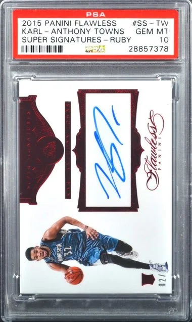 2015 Panini Flawless Karl-Anthony Towns Super Signatures Ruby #SS-TW card image