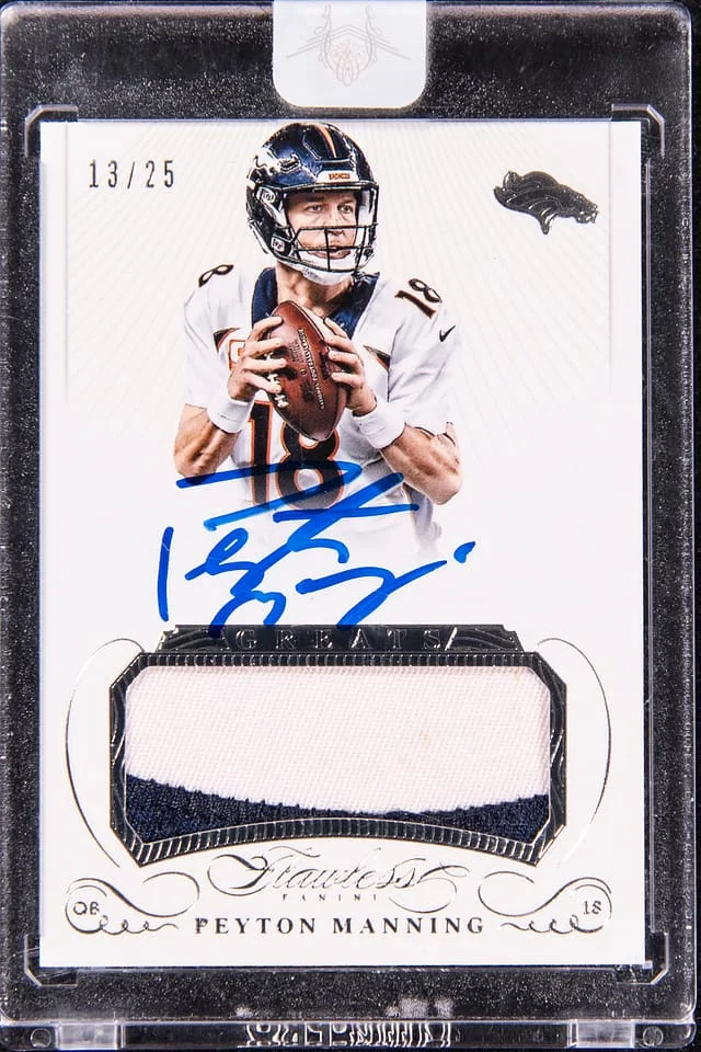 2015 Panini Flawless Peyton Manning Greats Patch Autographs #GPA-PM card image