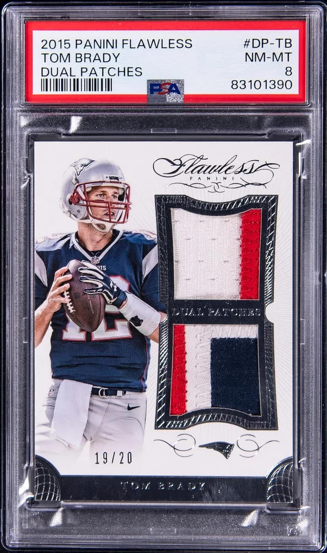 2015 Panini Flawless Tom Brady Dual Patches #DP-TB card image