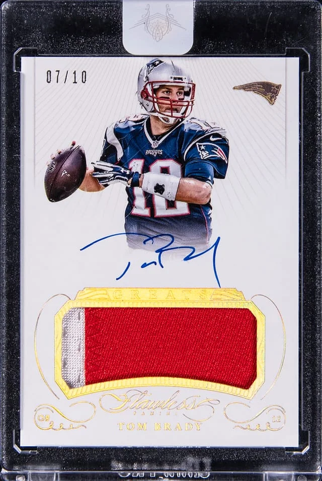 2015 Panini Flawless Tom Brady Greats Patches Autographs Ruby #GPA-TB card image