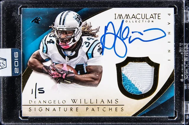2015 Panini Immaculate Collection DeAngelo Williams Signature Patches #DW card image