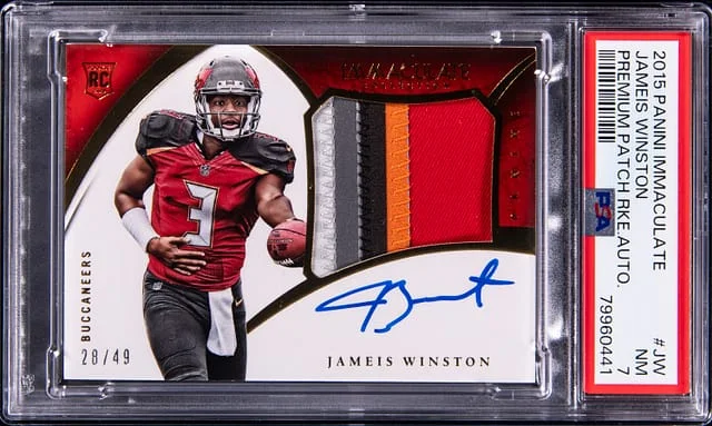 2015 Panini Immaculate Collection Jameis Winston Premium Patch Autograph #PPR-JW card image