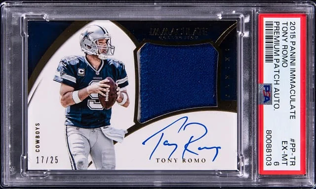 2015 Panini Immaculate Collection Tony Romo Premium Patch Autograph #PP-TR card image