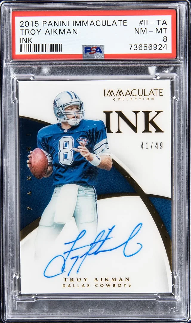 2015 Panini Immaculate Collection Troy Aikman Ink #II-TA card image