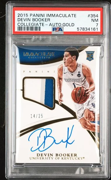 2015 Panini Immaculate Devin Booker Collegiate Autograph-Gold #354 card image