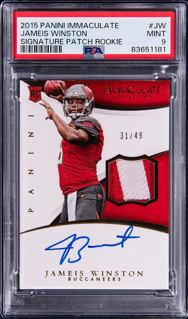 2015 Panini Immaculate Jameis Winston Signature Patch #JW card image