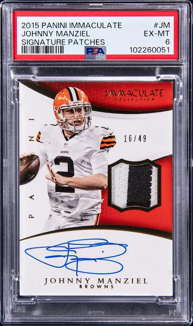 2015 Panini Immaculate Johnny Manziel Signature Patches #ISP-JM card image