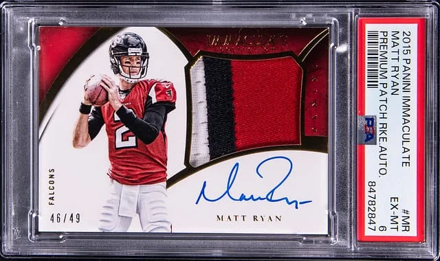 2015 Panini Immaculate Matt Ryan Premium Patch Autograph #PP-MR card image