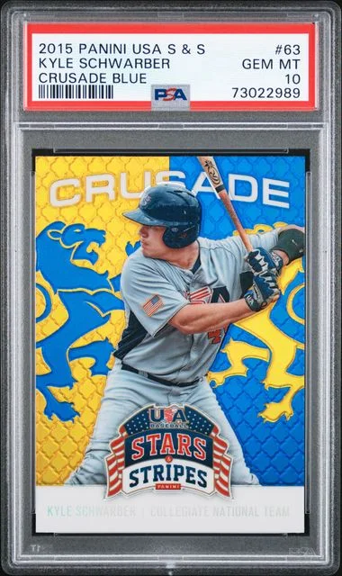 2015 Panini Kyle Schwarber USA Stars & Stripes Crusade Blue #63 card image