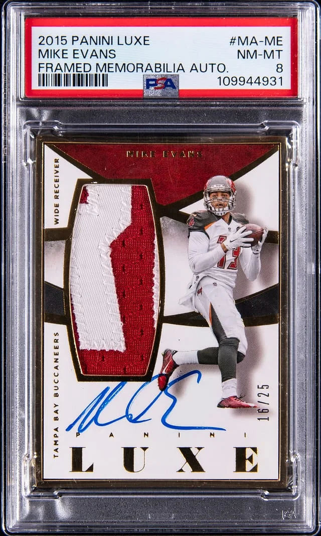 2015 Panini Mike Evans Luxe Framed Memorabilia Autographs #MA-ME card image