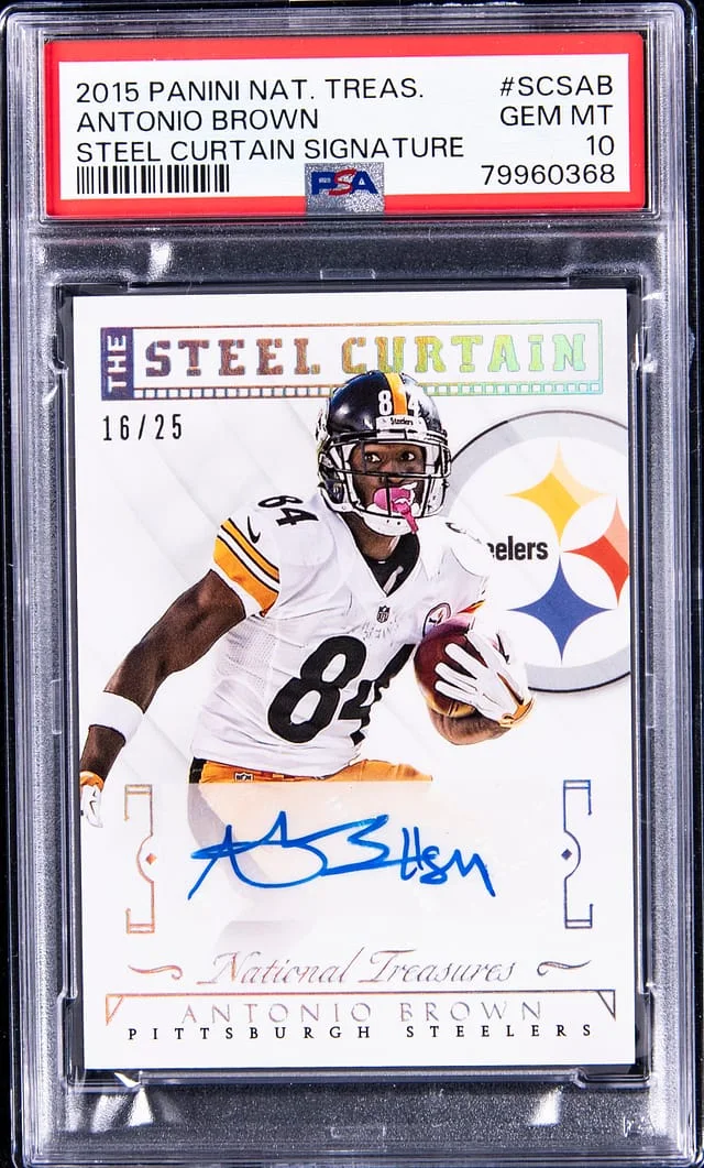 2015 Panini National Treasures Antonio Brown Steel Curtain Signature #SCS-AB card image