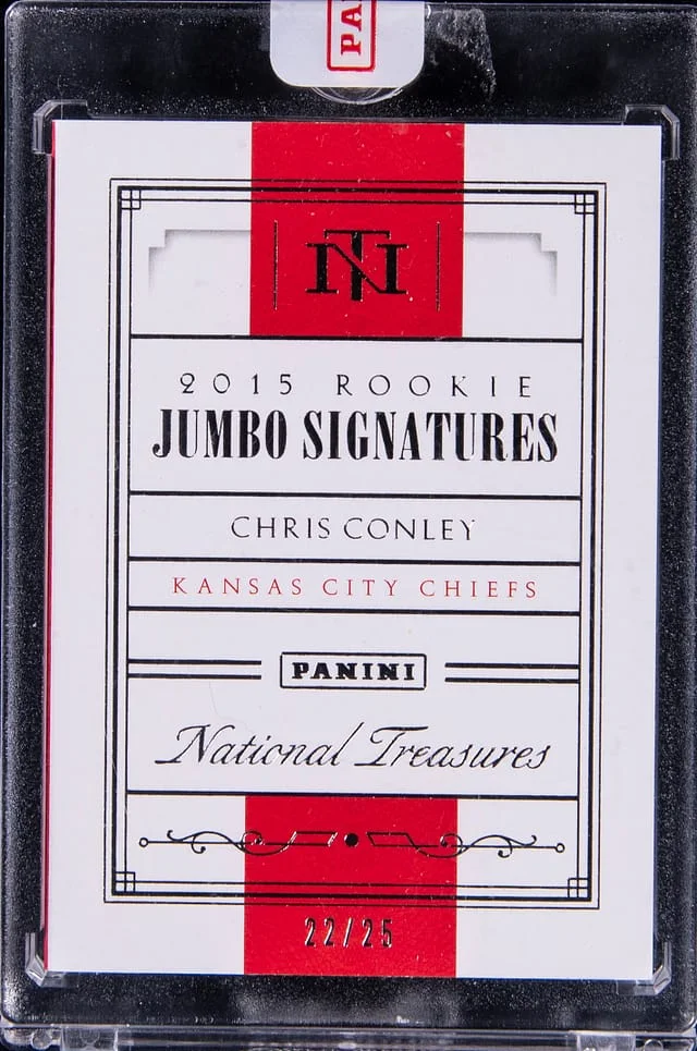 2015 Panini National Treasures Chris Conley Jumbo Signatures #RBV-CC card image