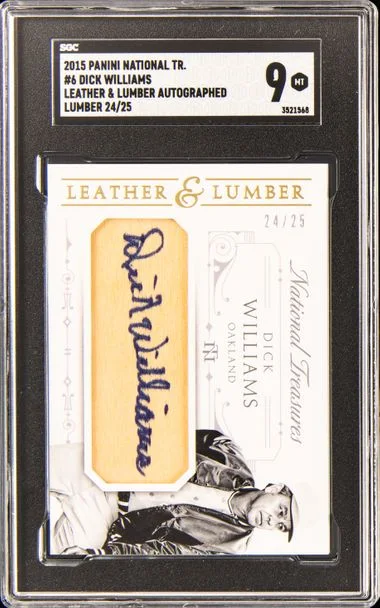 2015 Panini National Treasures Dick Williams Leather & Lumber Signatures Lumber #6 card image
