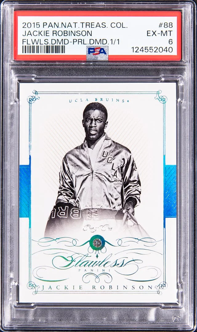 2015 Panini National Treasures Jackie Robinson Collegiate Flawless Diamond #88 card image