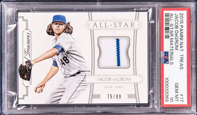 2015 Panini National Treasures Jacob DeGrom All-Star Materials #17 card image