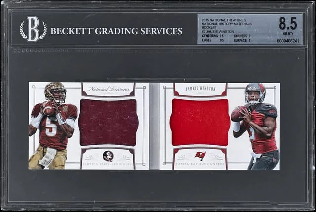 2015 Panini National Treasures Jameis Winston National History Materials Booklet #2 card image
