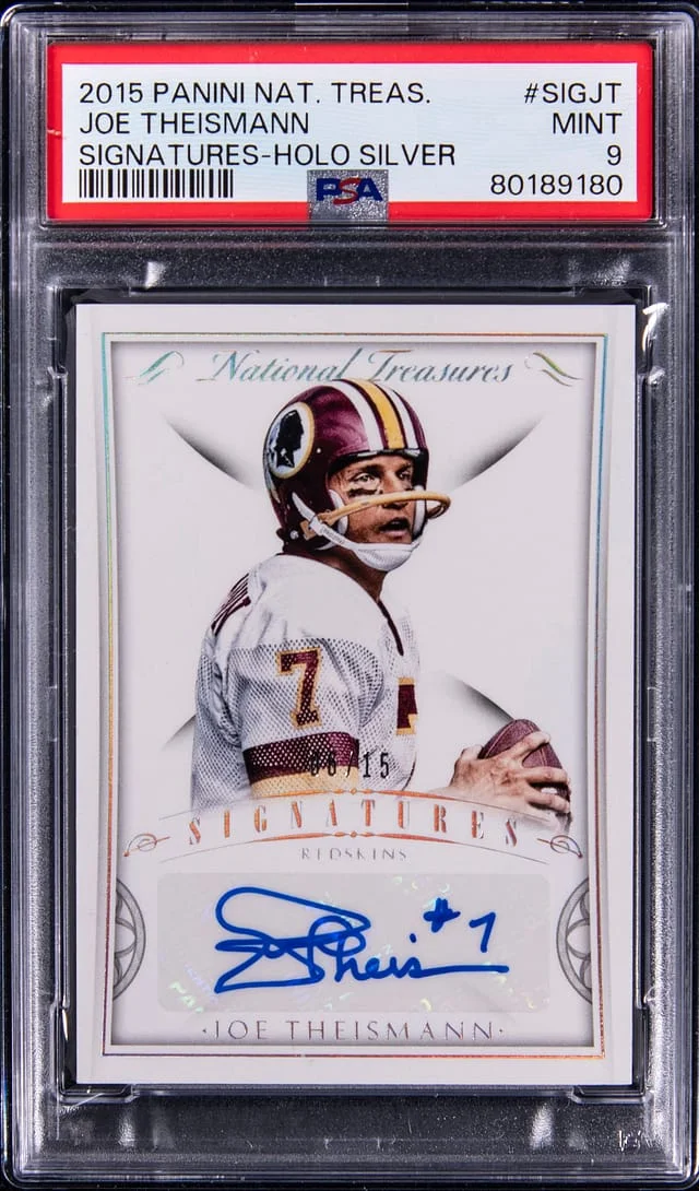 2015 Panini National Treasures Joe Theismann Signature Holo Silver #SIG-JT card image