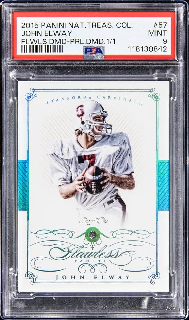 2015 Panini National Treasures John Elway Flawless Parallel Diamond Diamond #57 card image