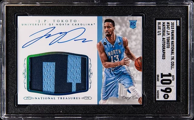 2015 Panini National Treasures J.P. Tokoto Collection Blue Material #347 card image