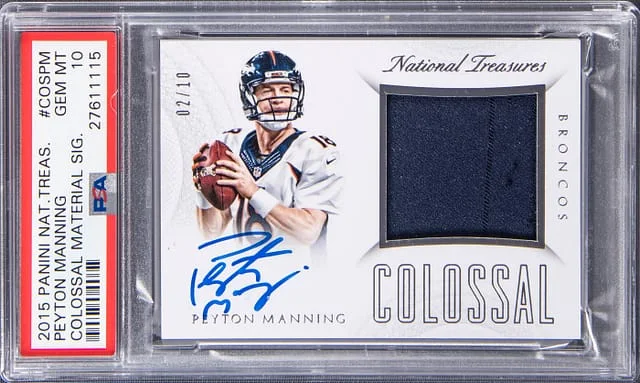 2015 Panini National Treasures Peyton Manning Colossal Material Signatures #COSPM card image