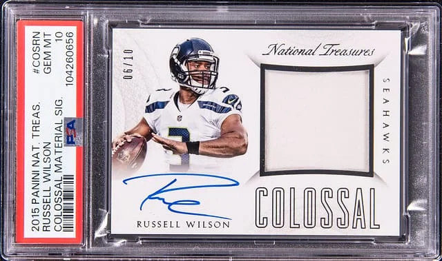 2015 Panini National Treasures Russelll Wilson Colossal Material Signature #COS-RS card image