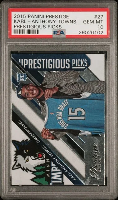 2015 Panini Prestige Karl-Anthony Towns Prestigious Picks #27 card image