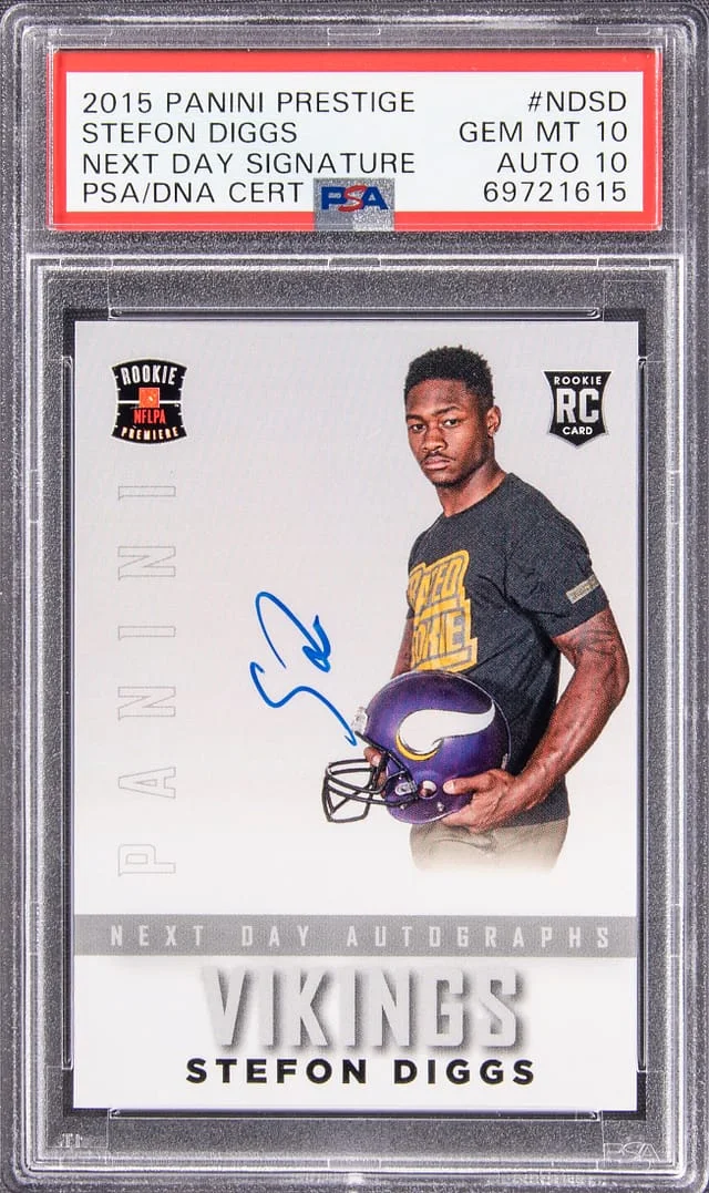 2015 Panini Prestige Stefon Diggs Next Day Signature #ND-SD card image