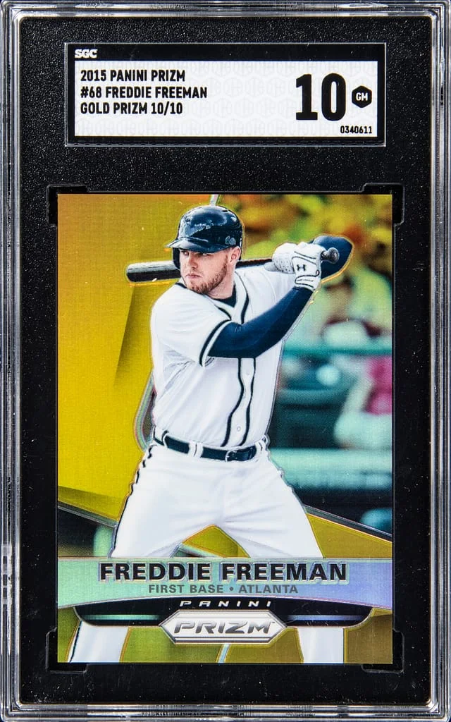 2015 Panini Prizm Freddie Freeman Gold #68 card image