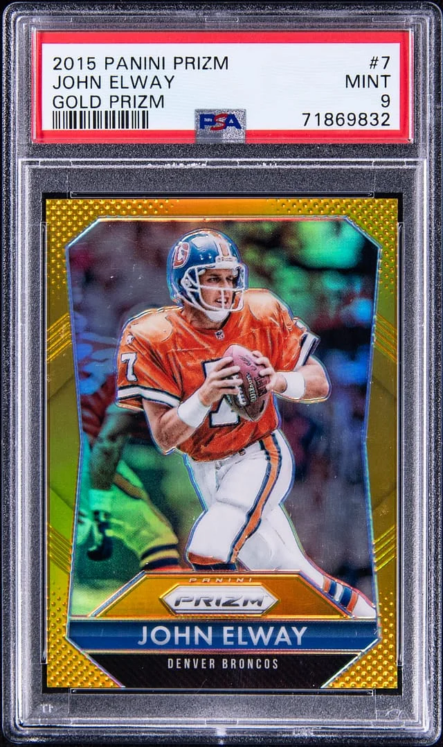 2015 Panini Prizm John Elway Gold Prizm #7 card image