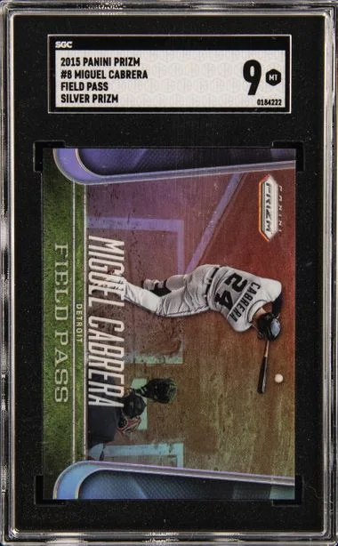 2015 Panini Prizm Miguel Cabrera Field Pass Silver Prizm #8 card image