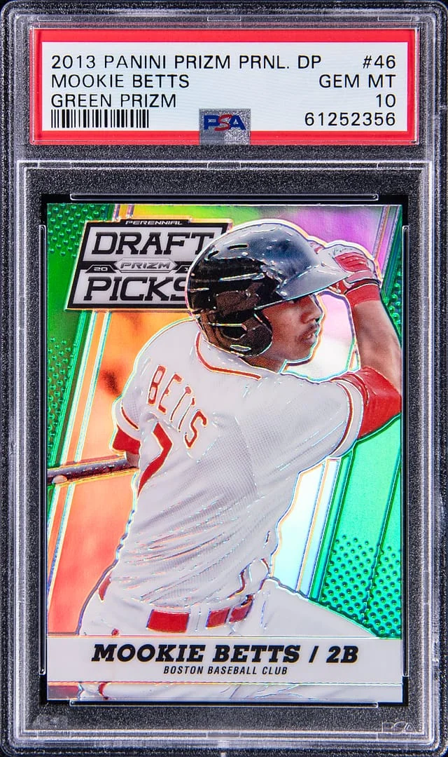 2015 Panini Prizm Mookie Betts Perennial Draft Picks Green #46 card image